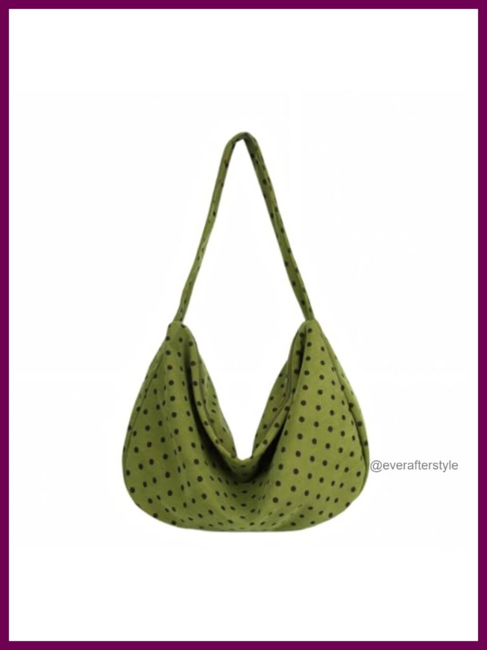Corduroy Hobo Shoulder Bag Polka Dot Slouchy Tote with Zipper